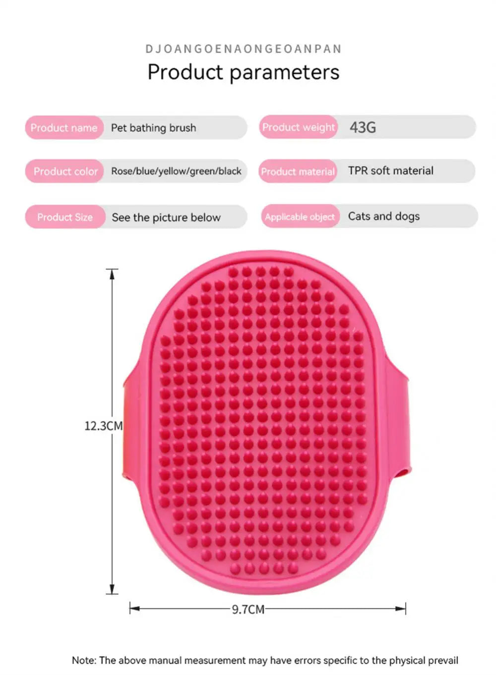 Soft Rubber Dog & Cat Brush, Silicone Massage Comb for Grooming & Cleaning