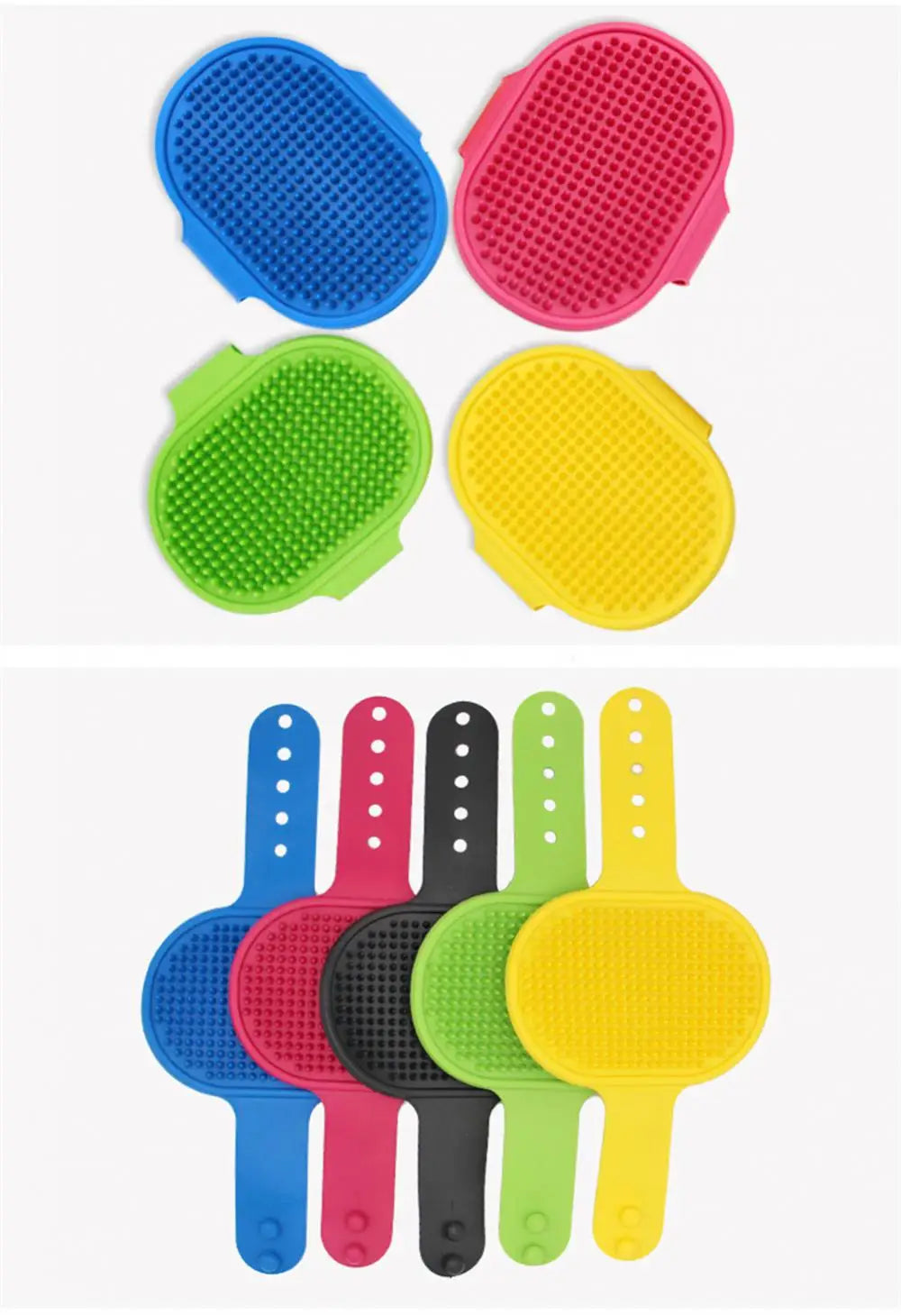 Soft Rubber Dog & Cat Brush, Silicone Massage Comb for Grooming & Cleaning