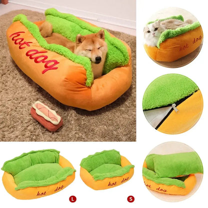 Cozy Hot Dog Pet Lounger