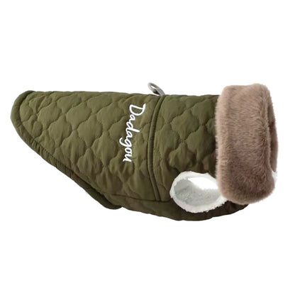 CDDMPET Waterproof Fur Collar Dog Jacket, Warm Fleece Coat for Small Dogs