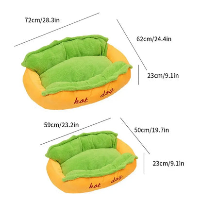 Cozy Hot Dog Pet Lounger