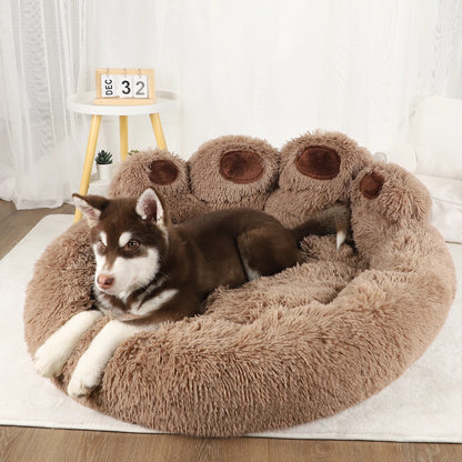 Fluffy Dog Bed, Plush Sofa Basket, Large & Small Pet Cushion