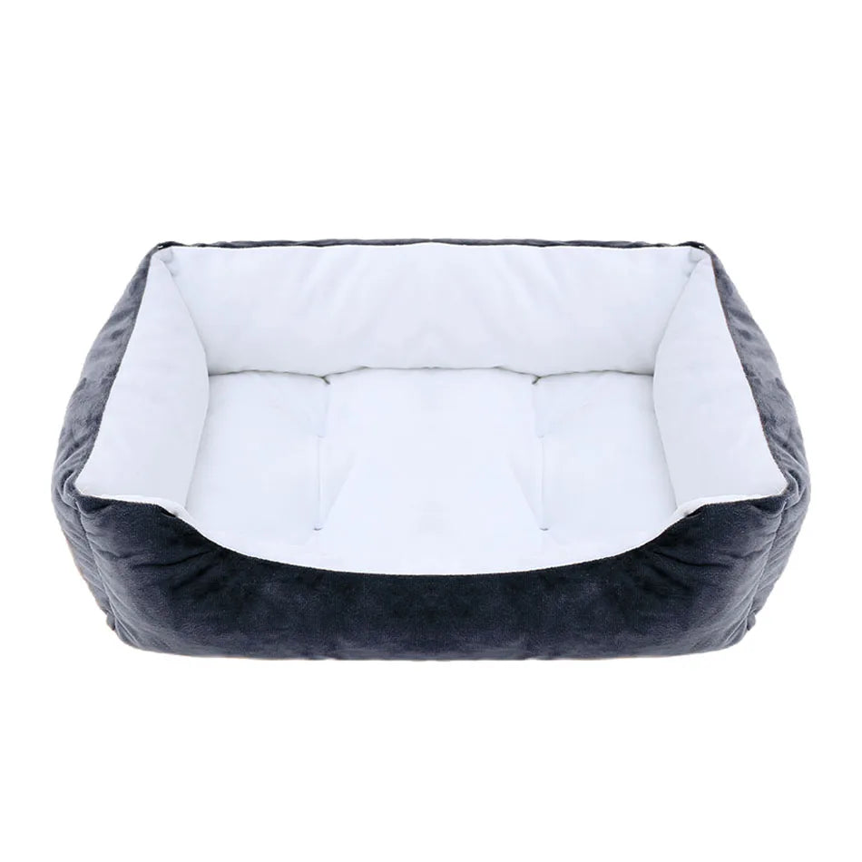 Plush Square Dog & Cat Bed, Calming Pet Sofa Cushion