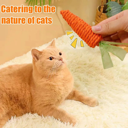 Cat Carrot Paper Rope Chew Toy, Bite-Resistant Teeth Cleaner & Scratcher