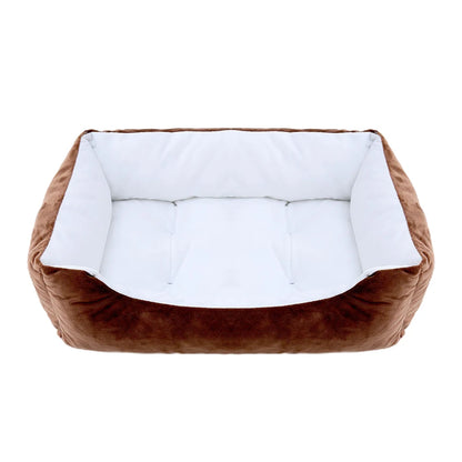 Plush Square Dog & Cat Bed, Calming Pet Sofa Cushion