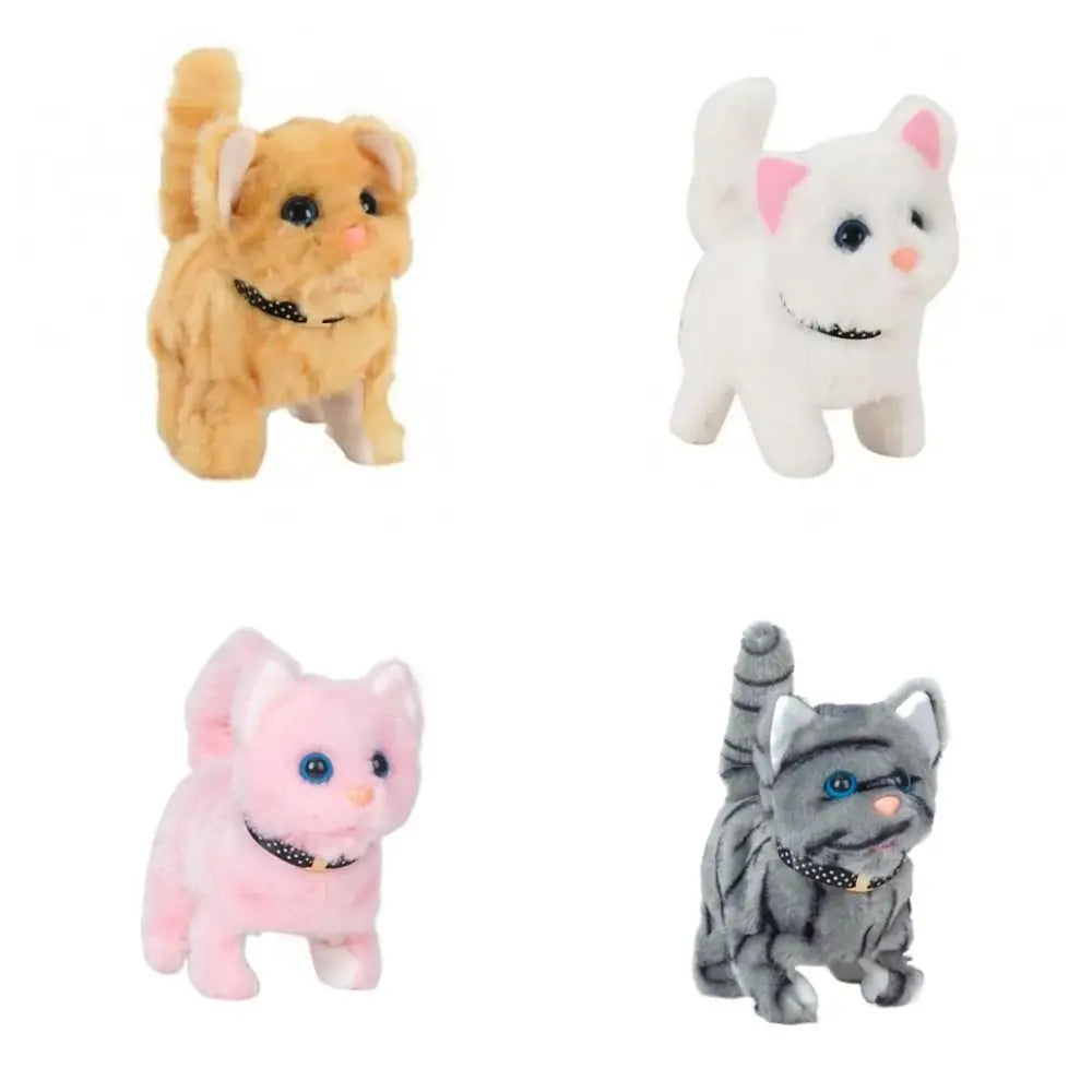 Electric Walking Kitty Plush Toy, Meowing & Nodding Cat for Kids