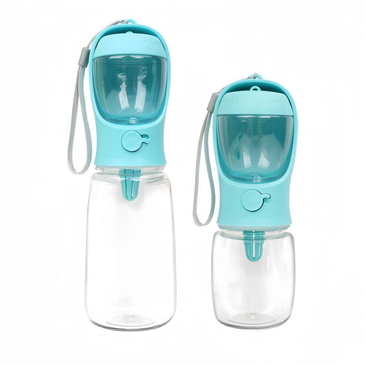 Portable Dog & Cat Water Bottle with Food Storage, Outdoor Travel Feeder Bowl