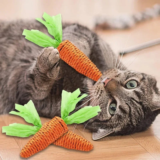 Cat Carrot Paper Rope Chew Toy, Bite-Resistant Teeth Cleaner & Scratcher