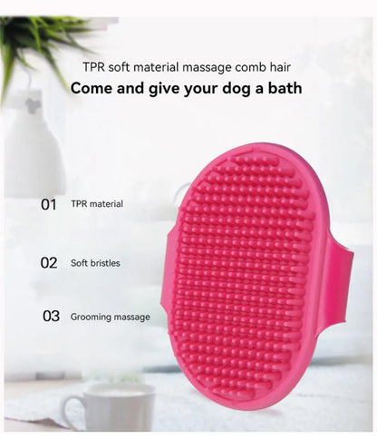 Soft Rubber Dog & Cat Brush, Silicone Massage Comb for Grooming & Cleaning