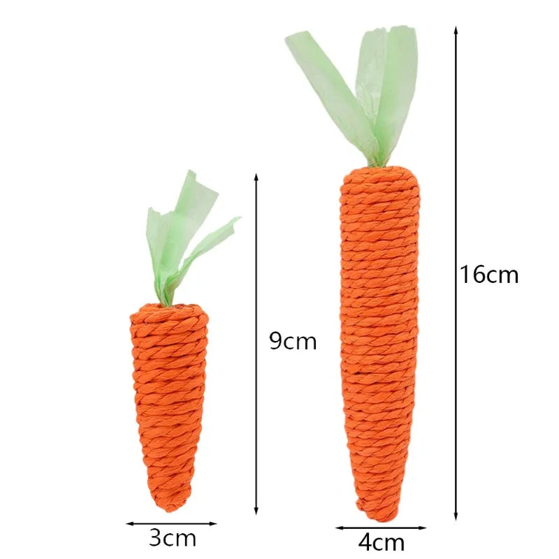 Cat Carrot Paper Rope Chew Toy, Bite-Resistant Teeth Cleaner & Scratcher