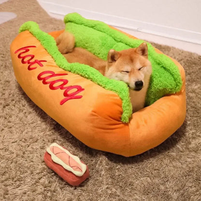 Cozy Hot Dog Pet Lounger