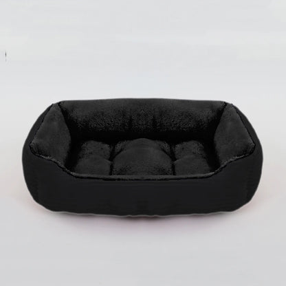 Plush Square Dog & Cat Bed, Calming Pet Sofa Cushion