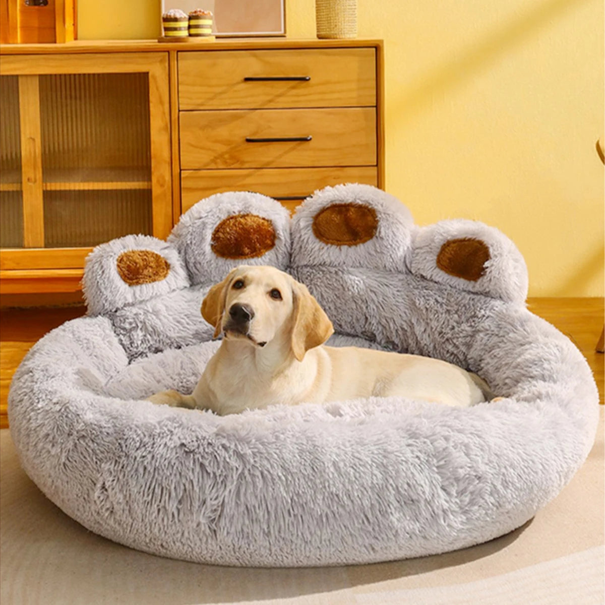 Fluffy Dog Bed, Plush Sofa Basket, Large & Small Pet Cushion