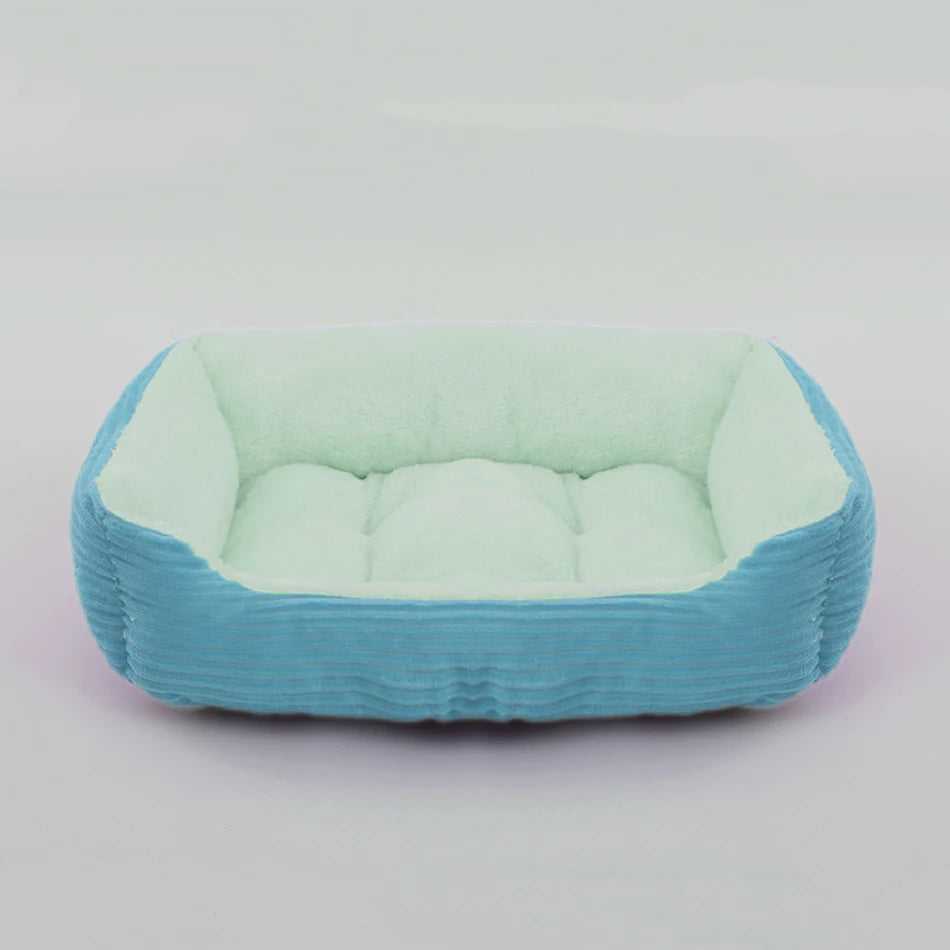 Plush Square Dog & Cat Bed, Calming Pet Sofa Cushion