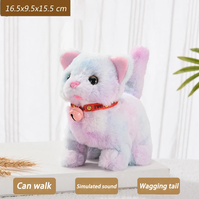 Electric Walking Kitty Plush Toy, Meowing & Nodding Cat for Kids