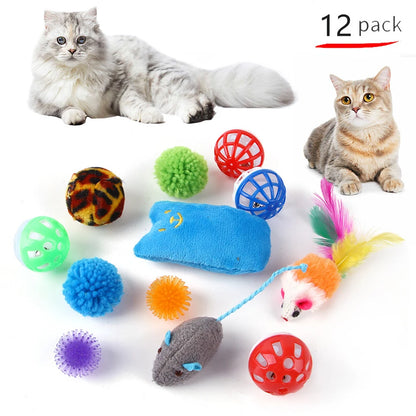 DualPet 20-Piece Cat Toy Set, Includes Mouse, Bell, Ball, and Cat Stick