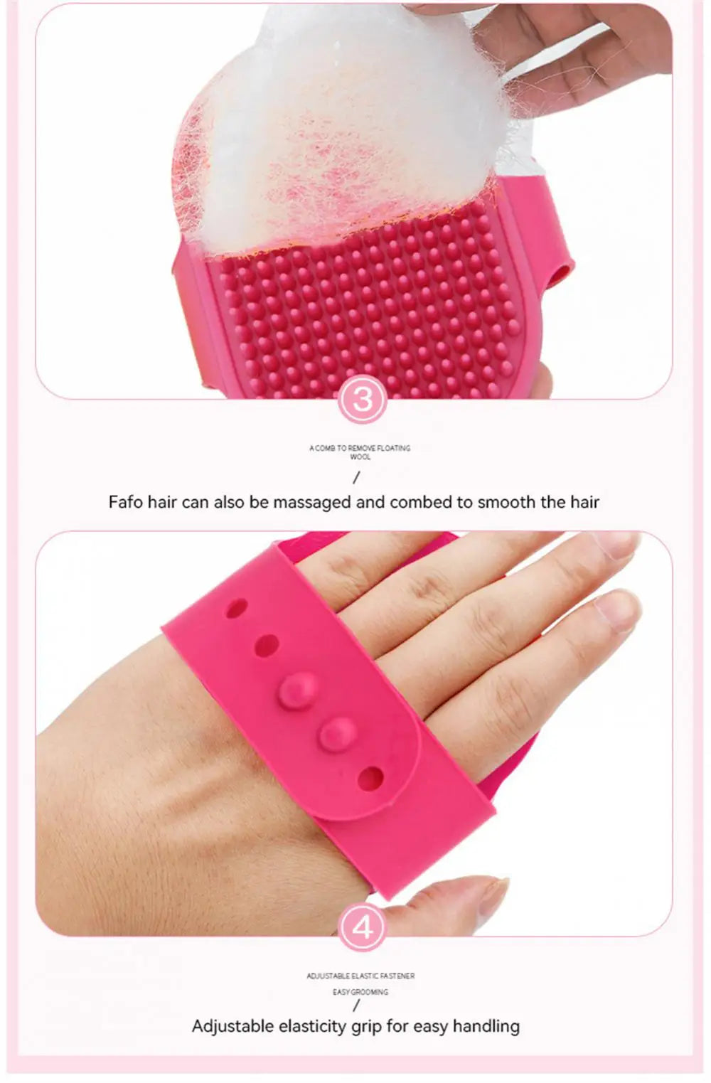 Soft Rubber Dog & Cat Brush, Silicone Massage Comb for Grooming & Cleaning