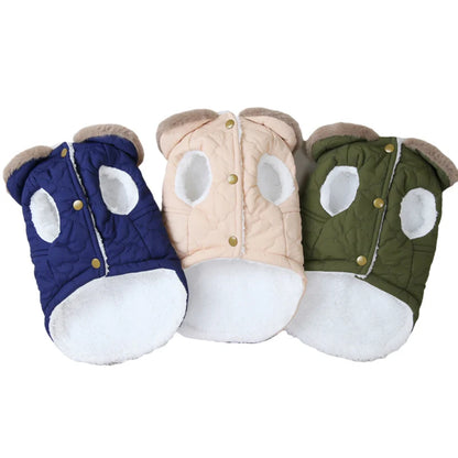 CDDMPET Waterproof Fur Collar Dog Jacket, Warm Fleece Coat for Small Dogs